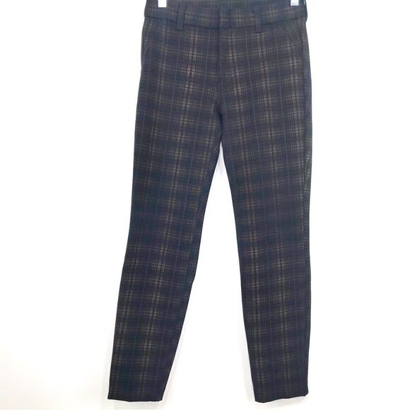 Kut From The Cloth Brown Black Dark Plaid Skinny Comfort Stretch Pants - Picture 1 of 13
